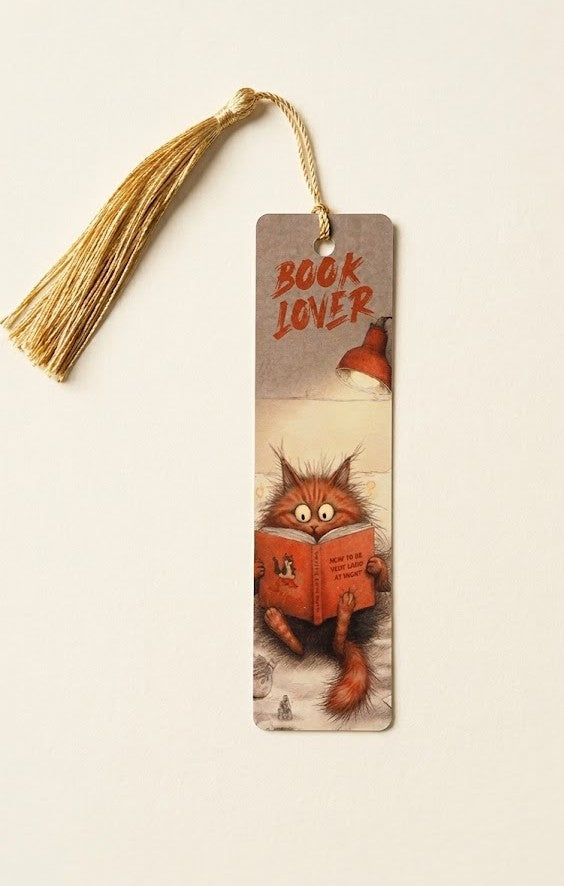 Segnalibro in alluminio "Book Lover Cat"