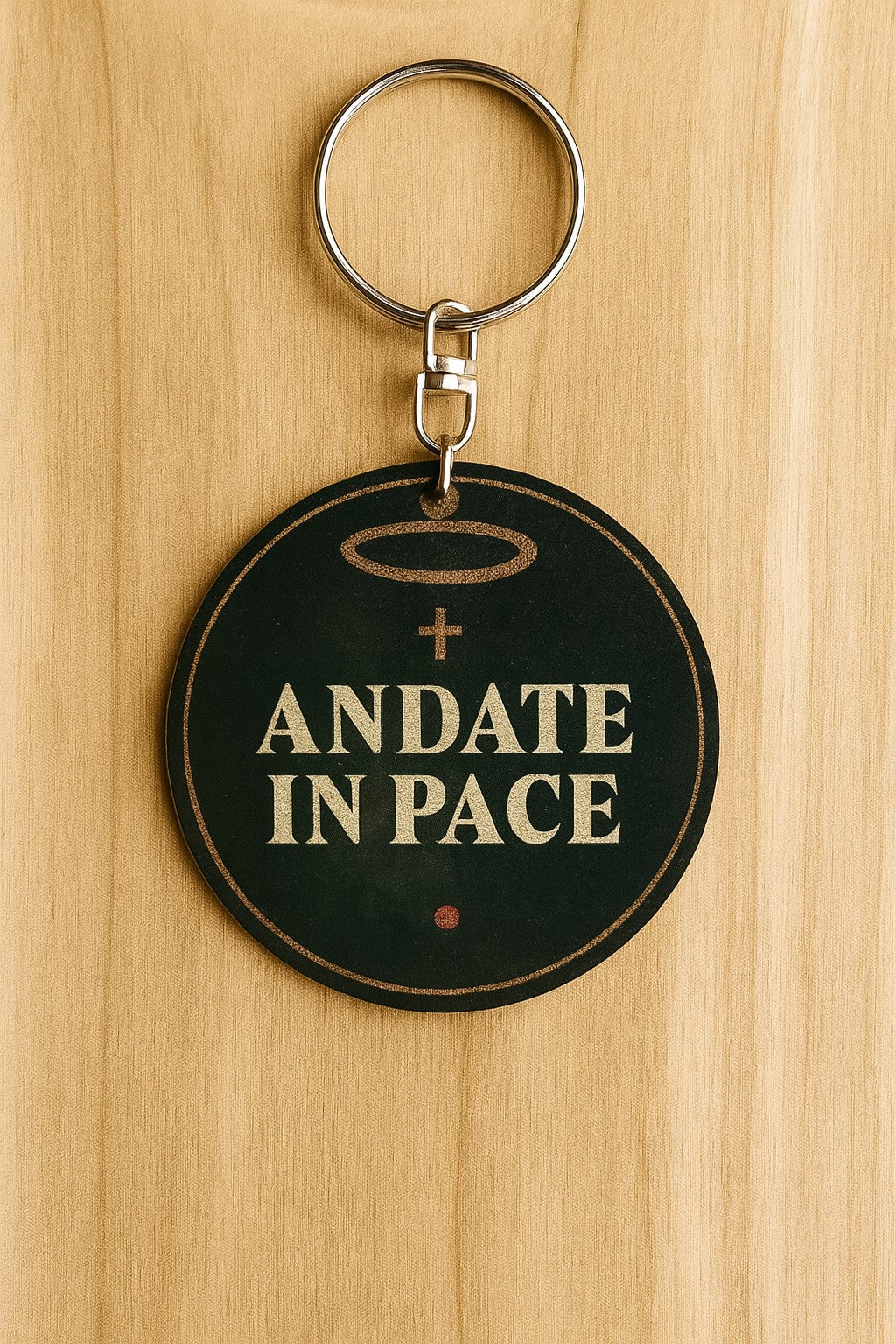 Portachiavi/Charm in legno "La pazienza è finita"
