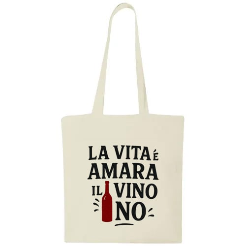 Shopper in cotone "La vita è amara"