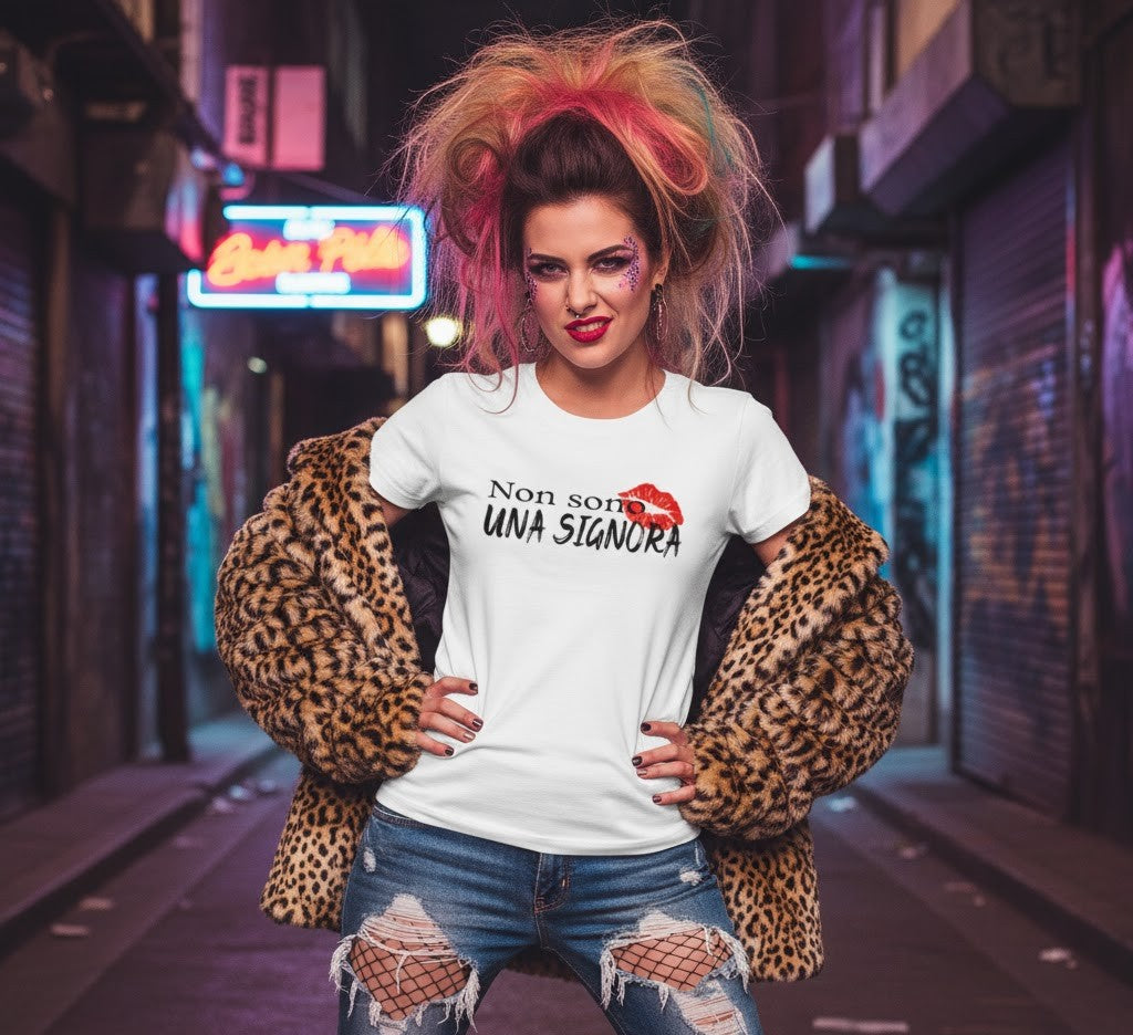 Abbigliamento T-Shirt in poliestere "Cotton Touch" "Non sono una signora"