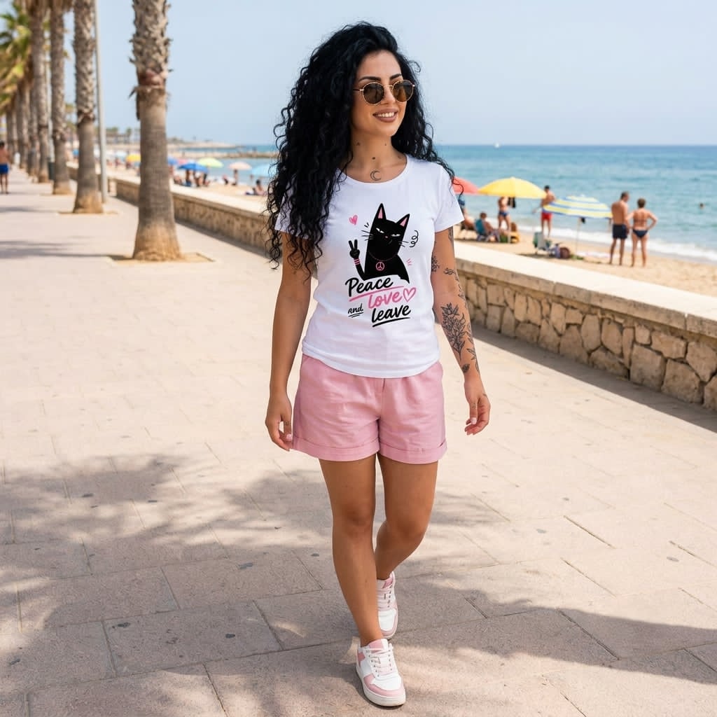 Abbigliamento T-Shirt in poliestere (Cotton Touch) "Peace and love"