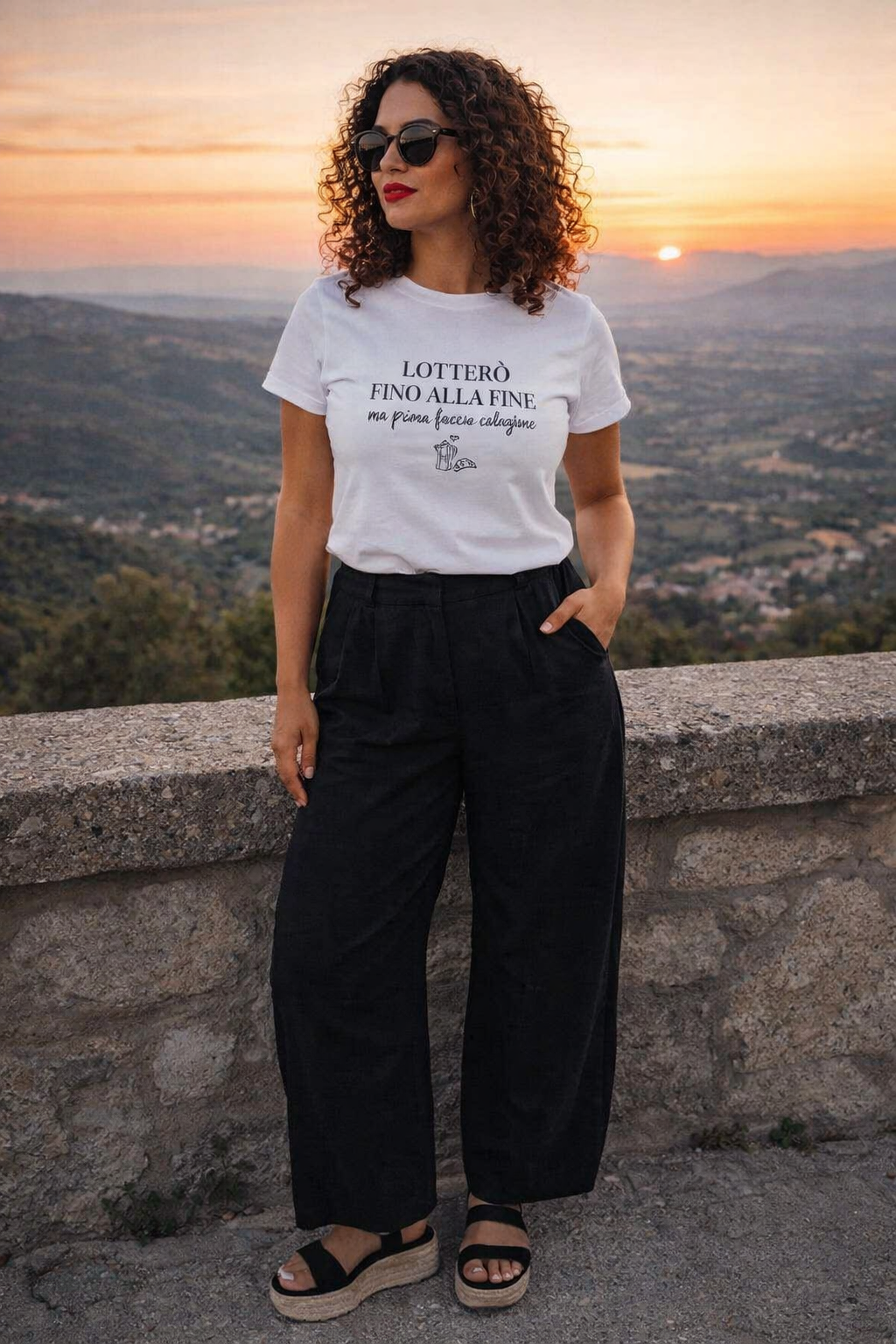 Abbigliamento T-Shirt in poliestere (Cotton Touch) "Lotterò fino alla fine"
