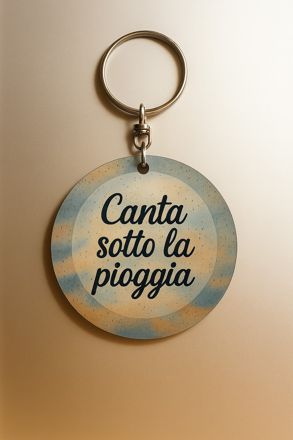 Portachiavi/Charm in legno "Se la vita ti bagna"