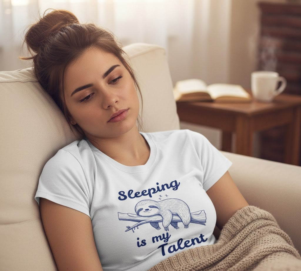 Abbigliamento T-Shirt in poliestere (Cotton Touch) "Sleeping is my talent"