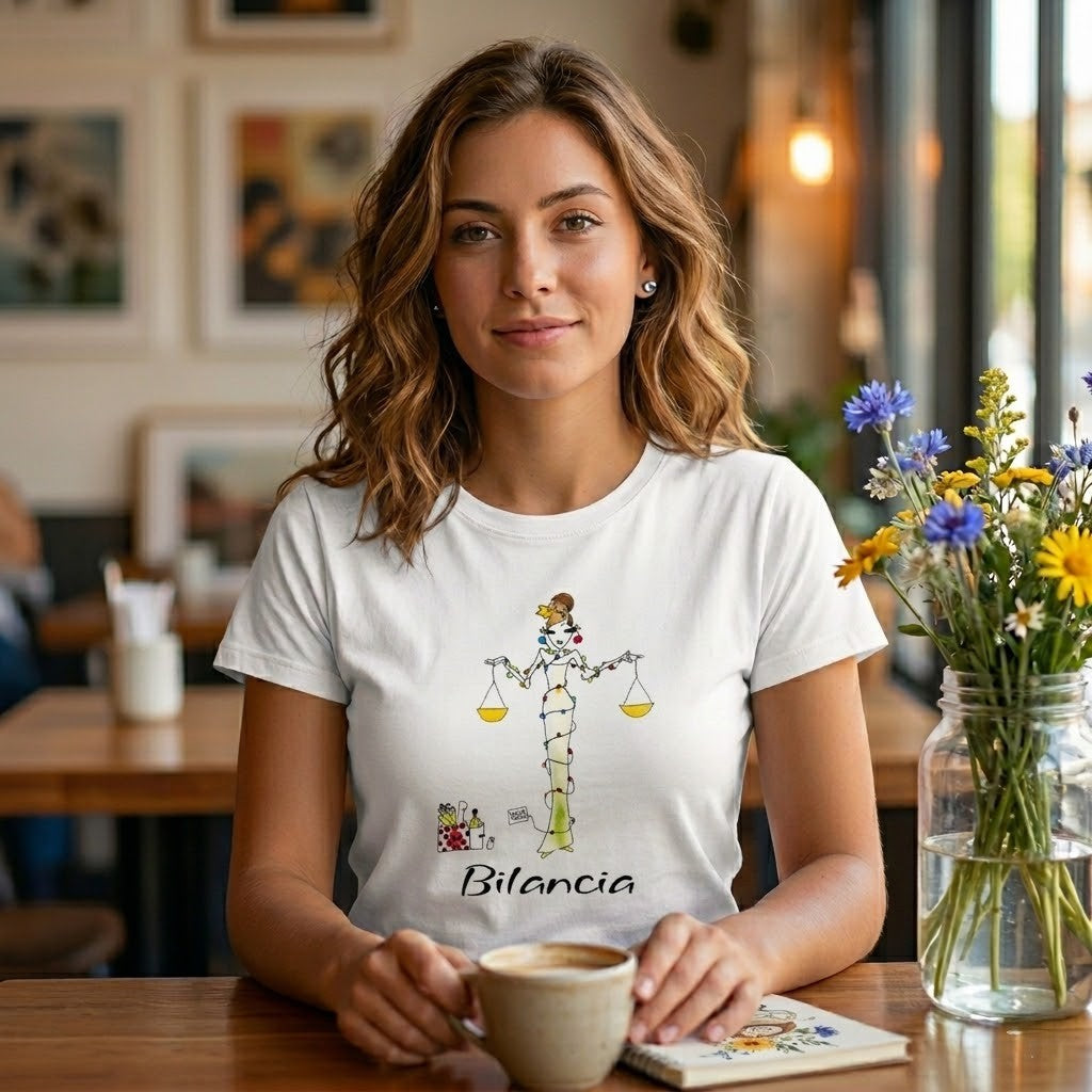 Abbigliamento T-Shirt in poliestere Zodiaco (Cotton Touch) "Bilancia"
