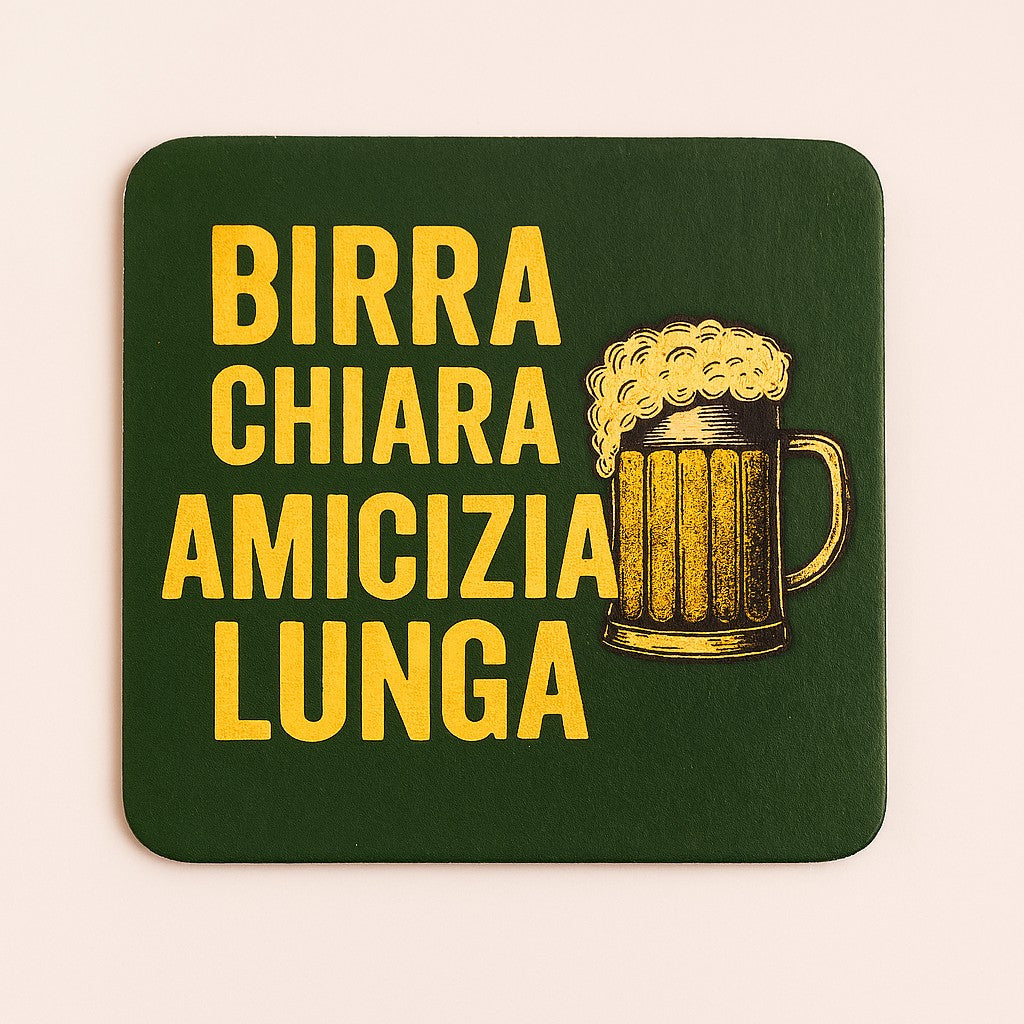 Due sottobicchieri in legno "Birra chiara e Dammi un mojito"