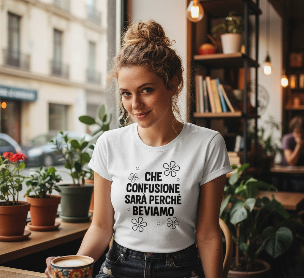Abbigliamento T-Shirt in poliestere (Cotton Touch) "Che confusione"