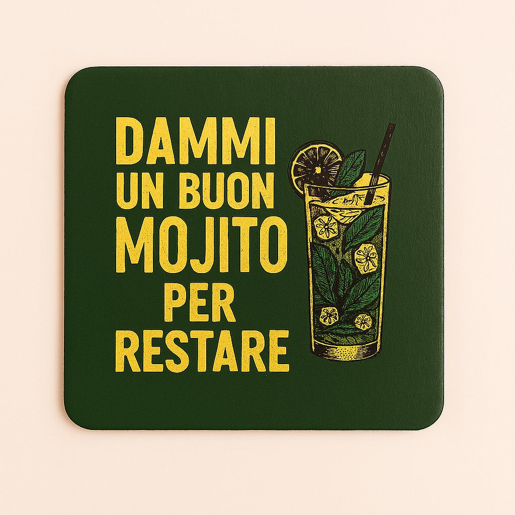 Due sottobicchieri in legno "Birra chiara e Dammi un mojito"