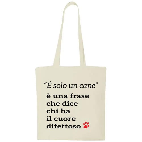 Shopper in cotone "E' solo un cane"