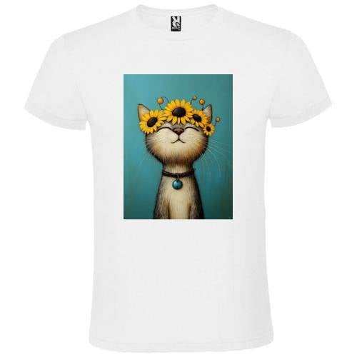 Abbigliamento T-Shirt in poliestere (Cotton Touch) "Il gattino e i girasoli"