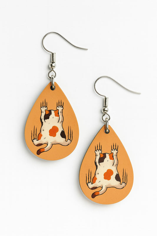 Orecchini in legno "Gattino"