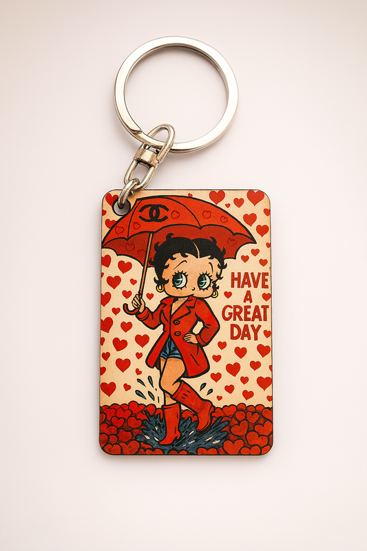 Portachiavi in legno "Have a Great Day"