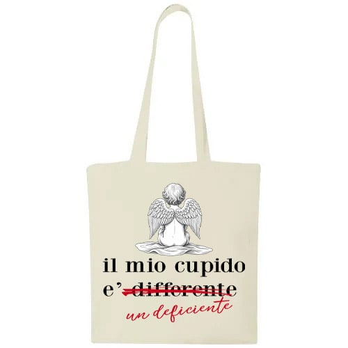 Shopper in cotone "Il mio Cupido Ã¨ differente"
