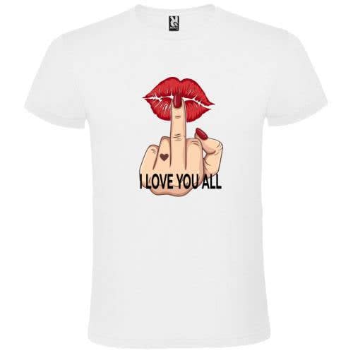 Abbigliamento T-Shirt in poliestere (Cotton Touch) "I love you all"