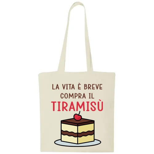 Shopper in cotone "La vita Ã¨ breve"