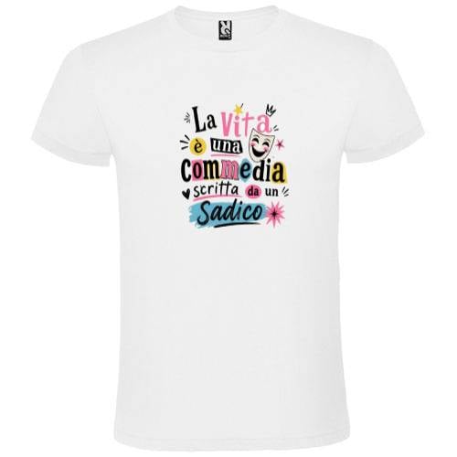 Abbigliamento T-Shirt in poliestere (Cotton Touch) "La vita è una commedia"