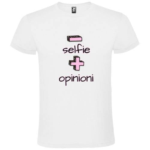 Abbigliamento T-Shirt in poliestere (Cotton Touch) "Meno selfie piÃ¹ opinioni"