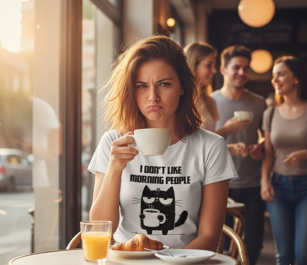 Abbigliamento T-Shirt in poliestere (Cotton Touch) "Morning people"