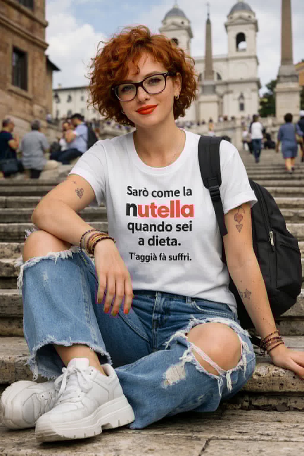 Abbigliamento T-Shirt in poliestere (Cotton Touch) "Sarò come la Nutella"