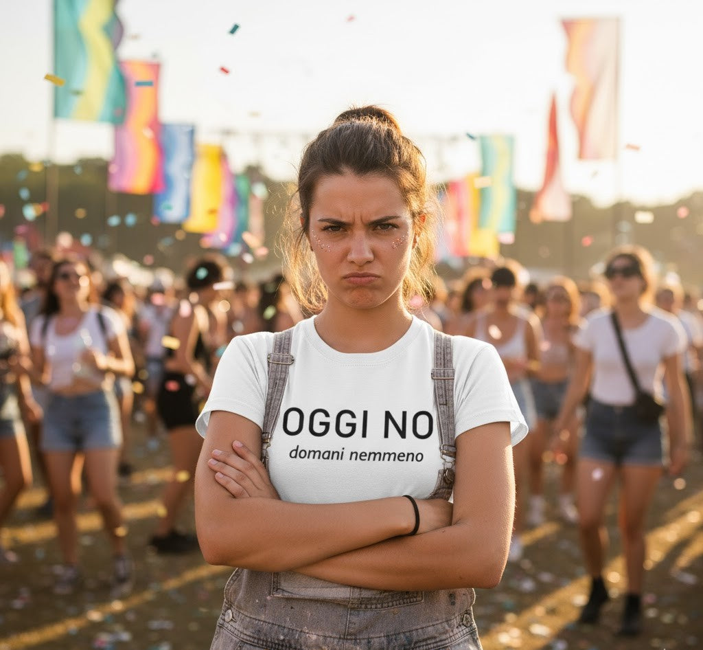 Abbigliamento T-Shirt in poliestere (Cotton Touch) "Oggi No"