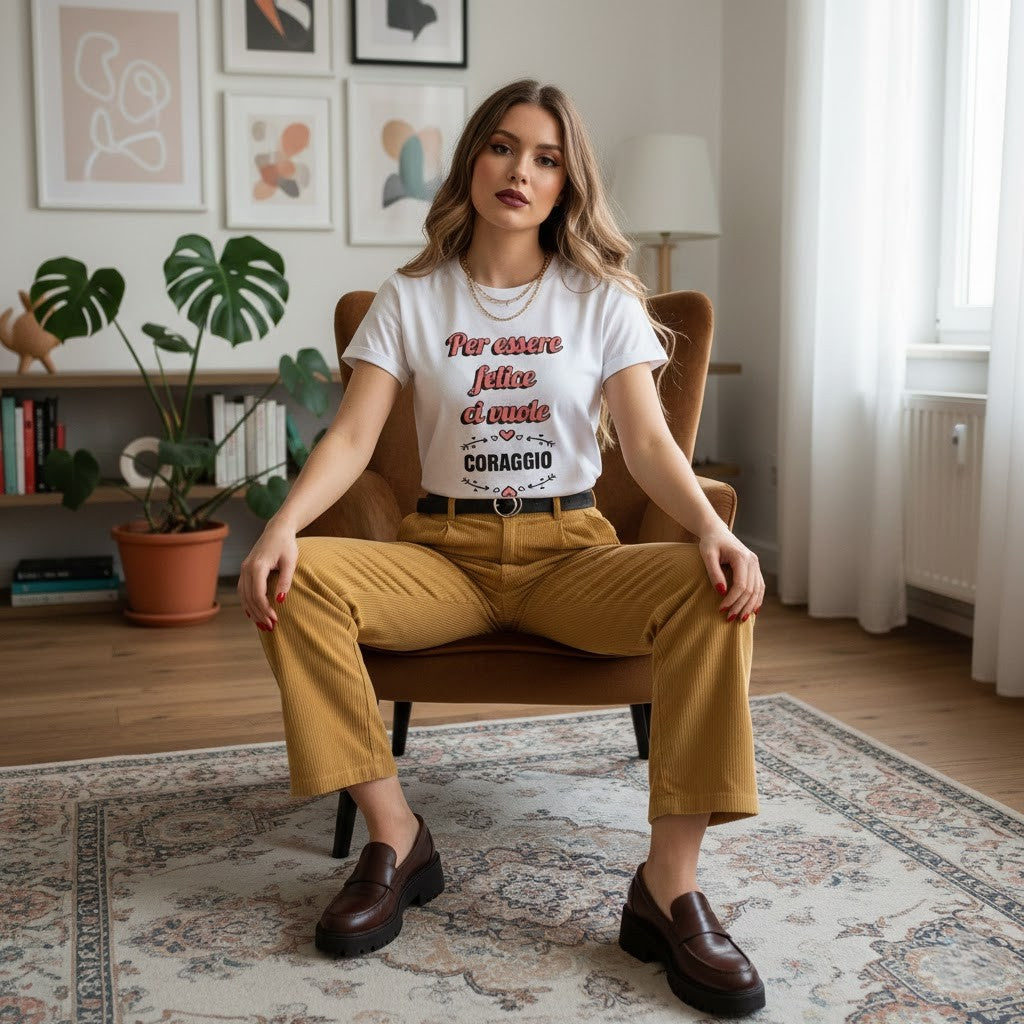 Abbigliamento T-Shirt in poliestere (Cotton Touch) "Per essere felice"