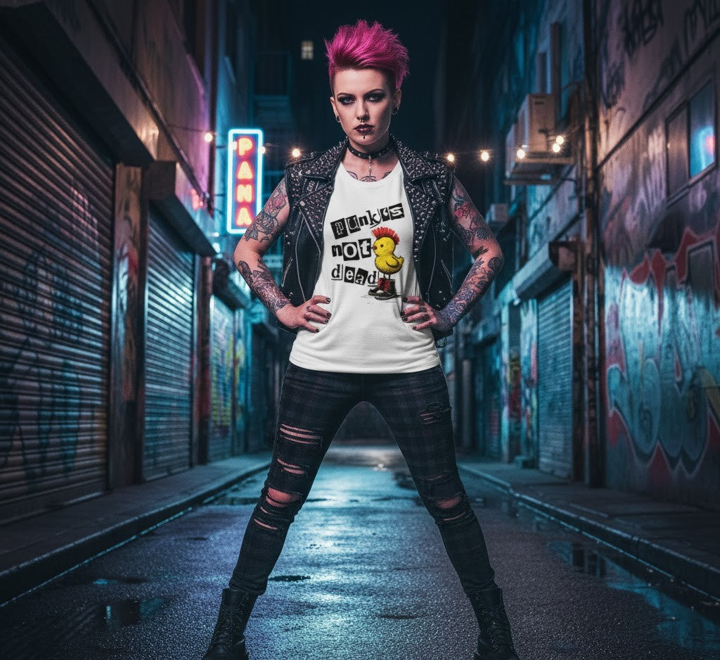 Abbigliamento T-Shirt in poliestere (Cotton Touch) "Punk's not dead"