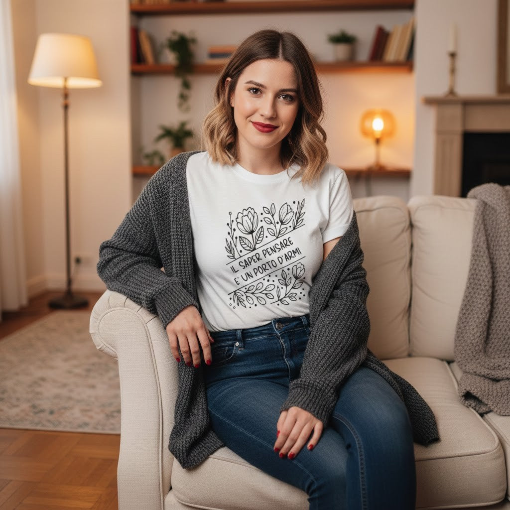 Abbigliamento T-Shirt in poliestere (Cotton Touch) "Saper pensare"