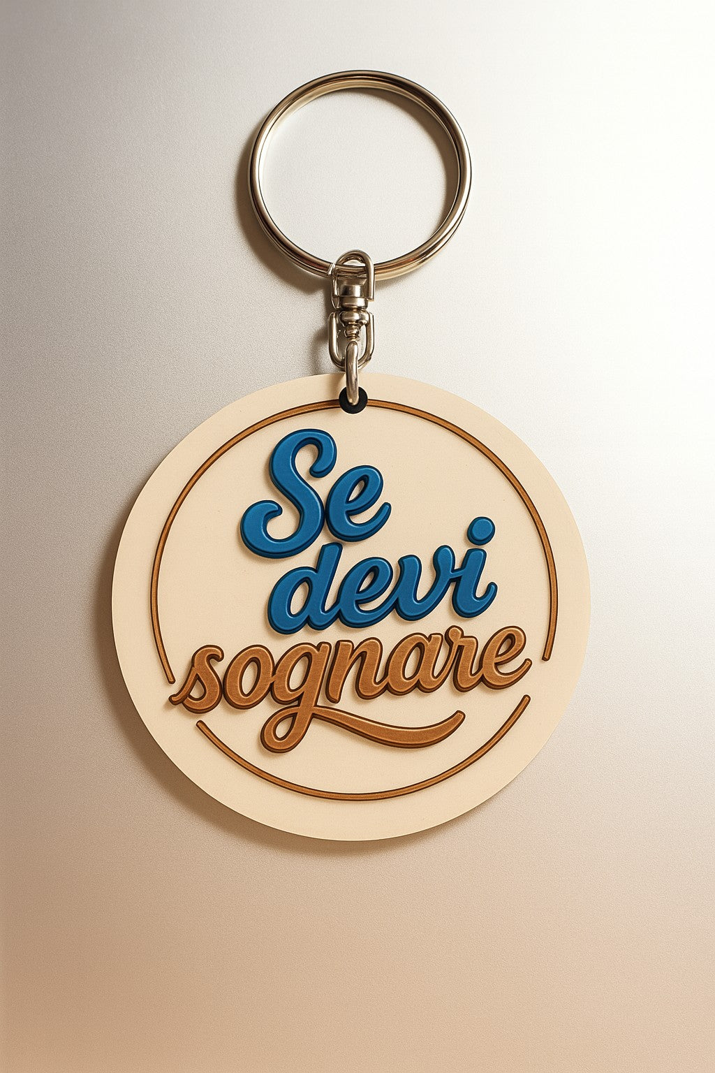 Portachiavi/Charm in legno "Se devi sognare"