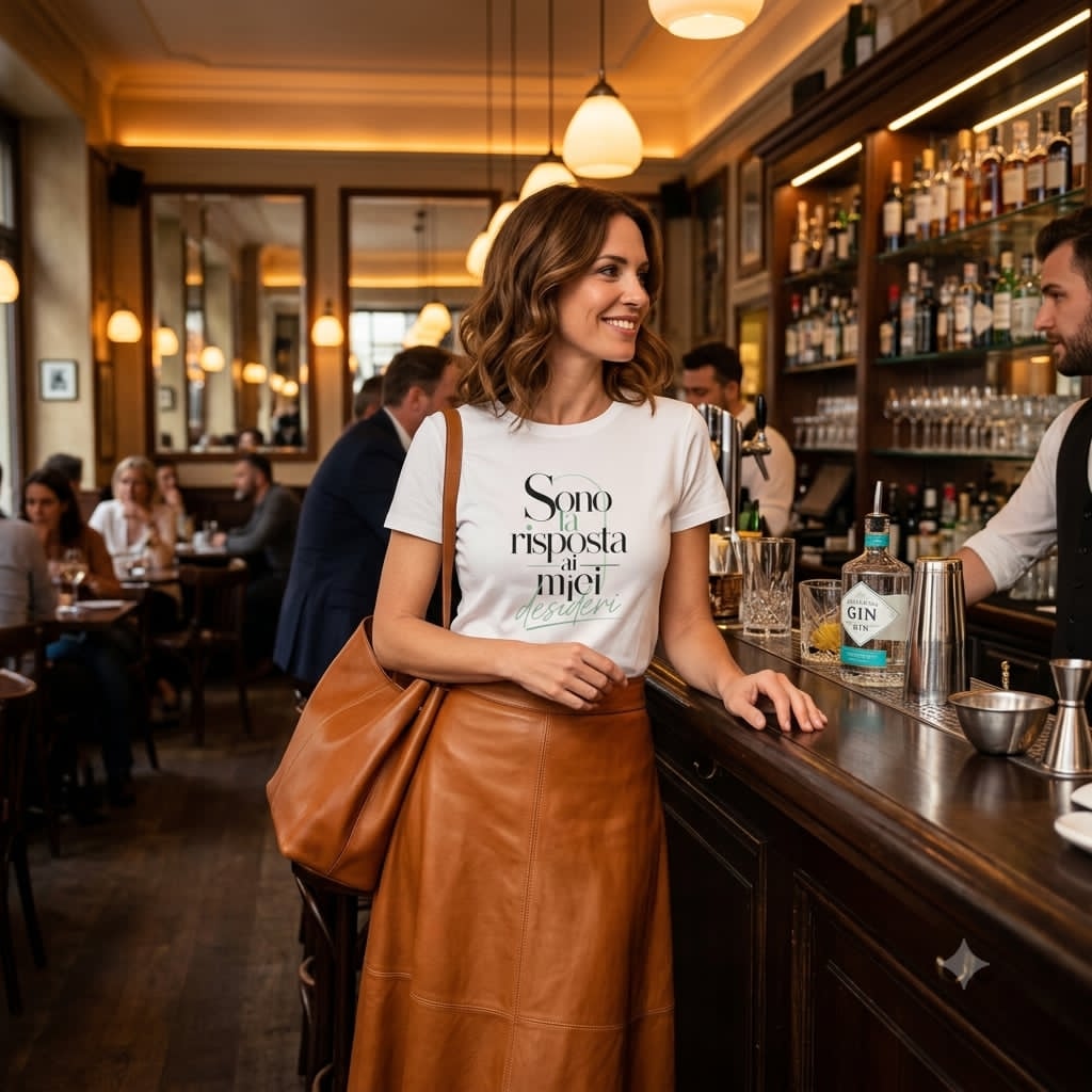 Abbigliamento T-Shirt in poliestere (Cotton Touch) "Sono la risposta"