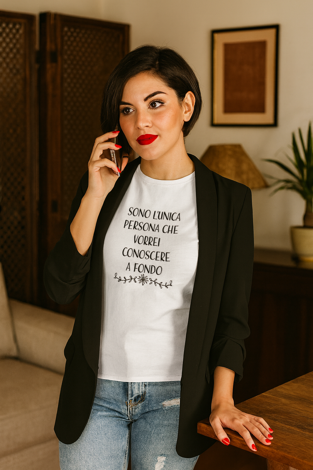 Abbigliamento T-Shirt in poliestere (Cotton Touch) "Sono l'unica persona"