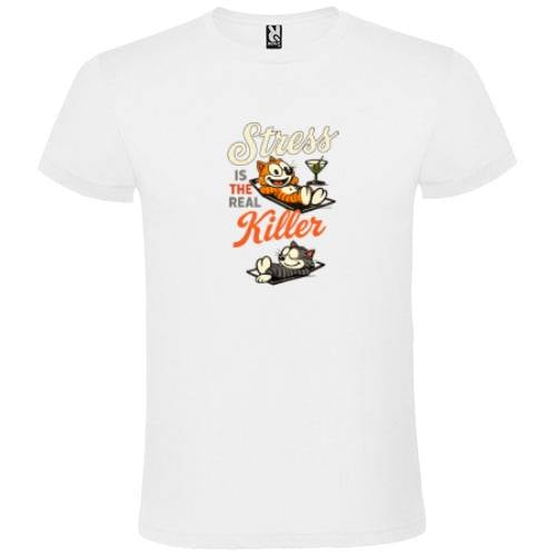 Abbigliamento T-Shirt in poliestere (Cotton Touch) "Stress is the real killer"