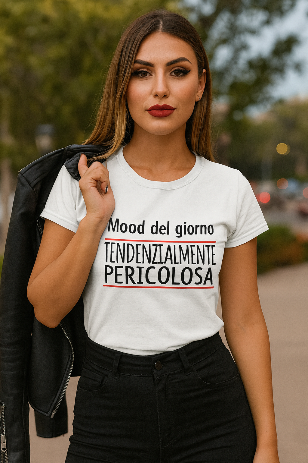 Abbigliamento T-Shirt in poliestere (Cotton Touch) "Tendenzialmente Pericolosa"